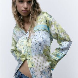 Floral Patchwork Button-Up Shirt